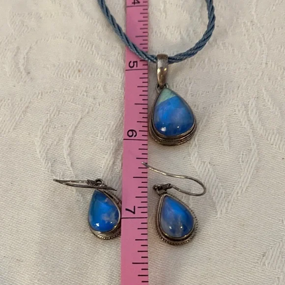 Elegant Moonstone 925 SS Teardrop Jewelry Set - Picture 8 of 8